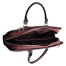 Charger l'image dans la galerie, Serviette cuir marron cartable bandoulière portes documents protection ordinateur attaché case