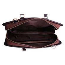 Charger l'image dans la galerie, Serviette cuir marron cartable bandoulière portes documents protection ordinateur attaché case