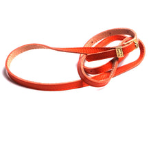 Charger l'image dans la galerie, Ceinture Femme fine 1 cm cuir orange pour robe accessoire luxe tendance made in France.