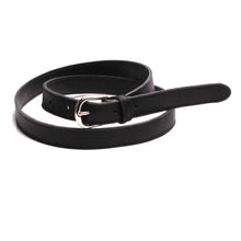 Charger l'image dans la galerie, Ceinture noire femme luxe fine Cuir Souple sur mesure fabrication artisanale.