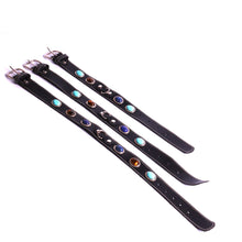 Charger l'image dans la galerie, Large Collier Chien Cuir et Pierre.