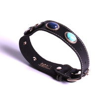 Charger l'image dans la galerie, Large Collier Chien Cuir et Pierre.