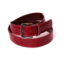 Charger l'image dans la galerie, Ceinture Femmes Cuir Bordeaux Ceinturon Accessoire Maroquinerie Luxe Made in France.