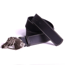 Charger l'image dans la galerie, Ceinture équitation Cuir accessoire équestre personnalisé création fabrication artisanale Made in France.