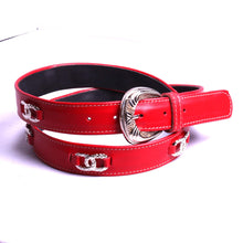 Charger l'image dans la galerie, Ceinture Cuir Artisanale Décoration Accessoire métal Made in France.