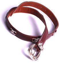 Charger l'image dans la galerie, Ceinture Cuir Artisanale Décoration Accessoire métal Made in France.
