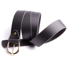 Charger l'image dans la galerie, Ceinturon vintage en cuir noir pour hommes