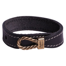 Charger l'image dans la galerie, Bracelet homme en cuir et or
