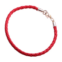Charger l'image dans la galerie, Bracelet jonc cuir rouge