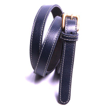 Charger l'image dans la galerie, Ceinture cuir sur mesure Ceinture marine pour costume Ceinture bleu foncé cuir