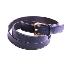 Charger l'image dans la galerie, Ceinture cuir souple femme, Ceinture cuir sur mesure Ceinture marine pour costume Ceinture bleu foncé cuir