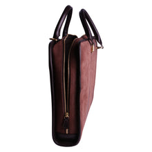 Charger l&#39;image dans la galerie, Serviette cuir marron cartable bandoulière portes documents protection ordinateur attaché case
