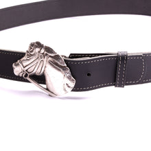 Charger l&#39;image dans la galerie, Ceinture équitation Cuir accessoire équestre personnalisé création fabrication artisanale Made in France.
