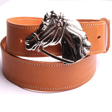 Charger l&#39;image dans la galerie, Ceinture équitation Cuir accessoire équestre personnalisé création fabrication artisanale Made in France.
