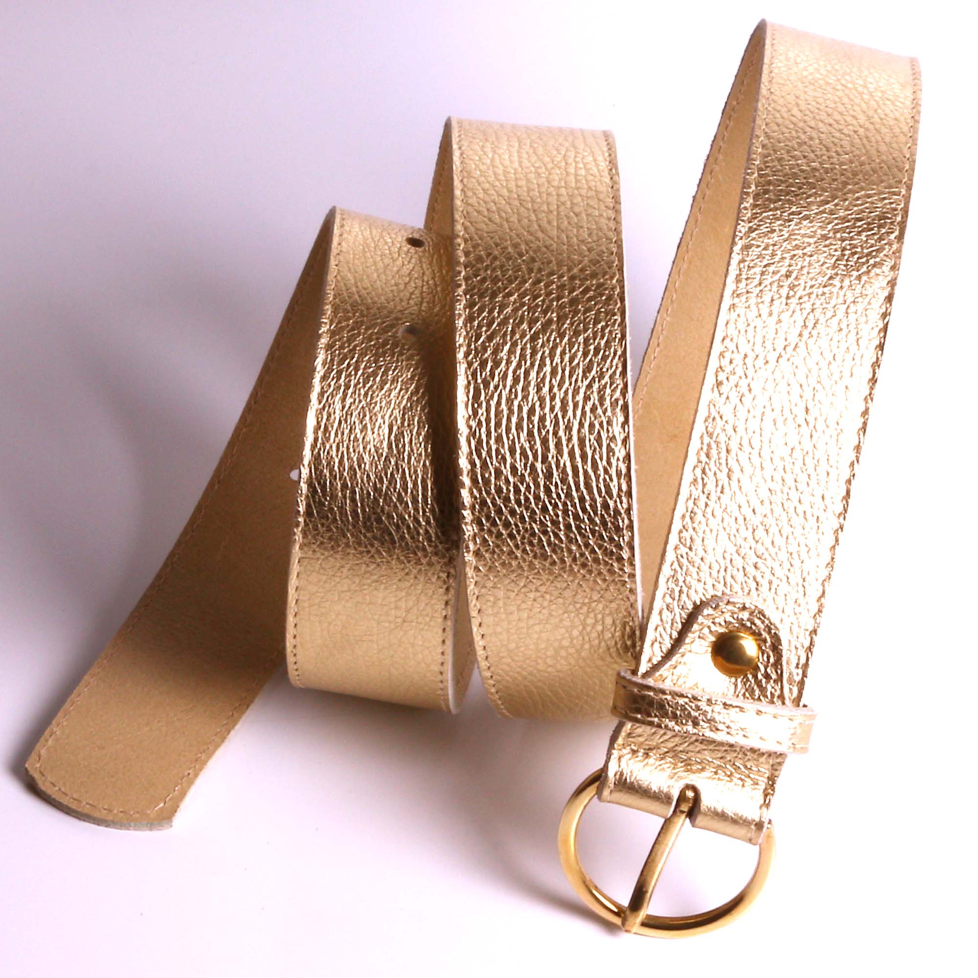 Ceinture Femme Cuir Dore Accessoire Cuir OR Createur made in France by mode france