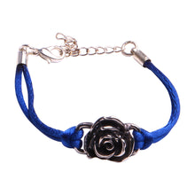 Charger l&#39;image dans la galerie, bracelet fleur argent bleu
