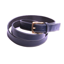 Charger l&#39;image dans la galerie, Ceinture cuir souple femme, Ceinture cuir sur mesure Ceinture marine pour costume Ceinture bleu foncé cuir 
