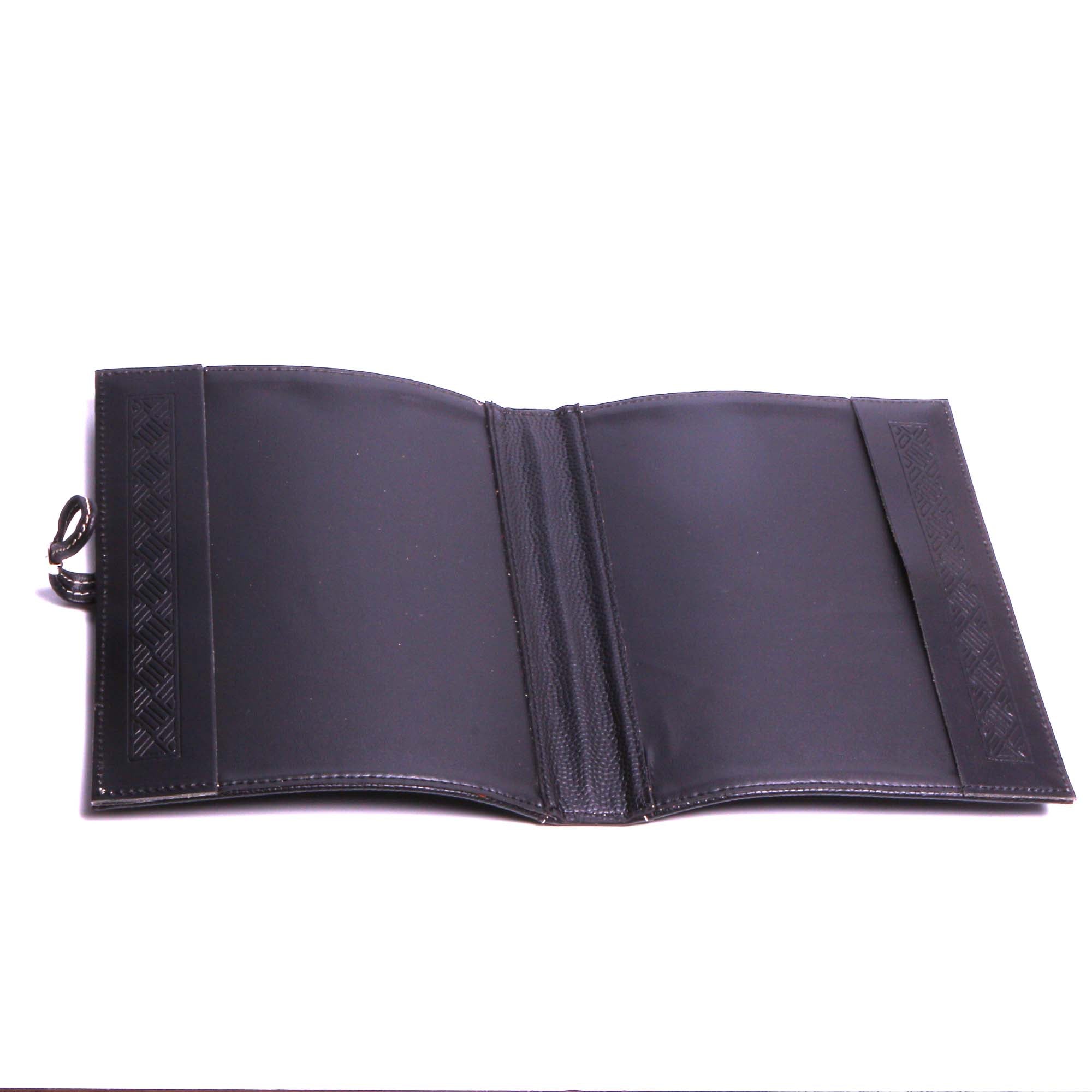 Protège cahier en cuir noir - Accessoire cuir italien